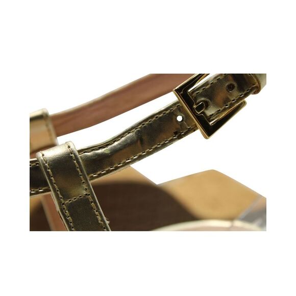 Metallic Gold Wedge Sandals - Picture 6 of 6